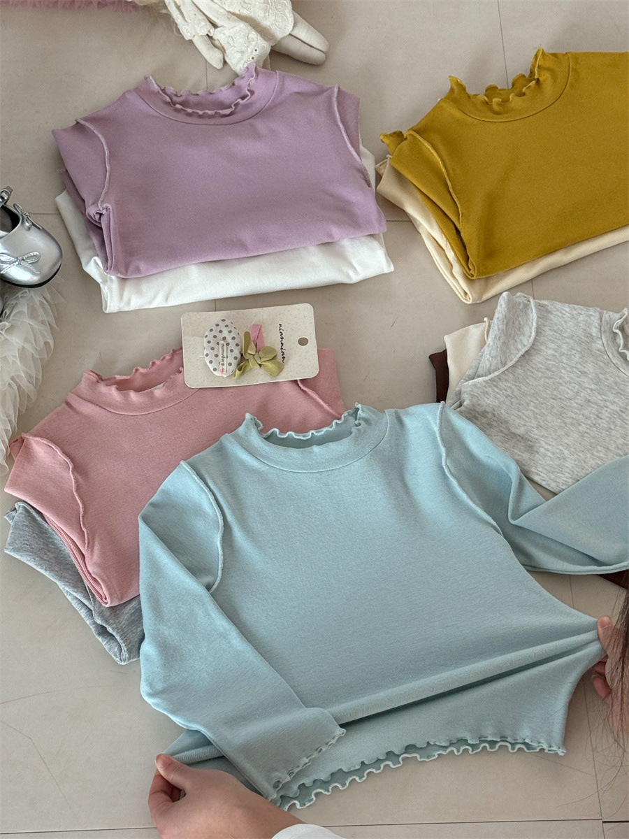 Soft Skin-friendly Frilled Blouse メロウフリル 長袖Tシャツ【mh0012274】 Laibaobao