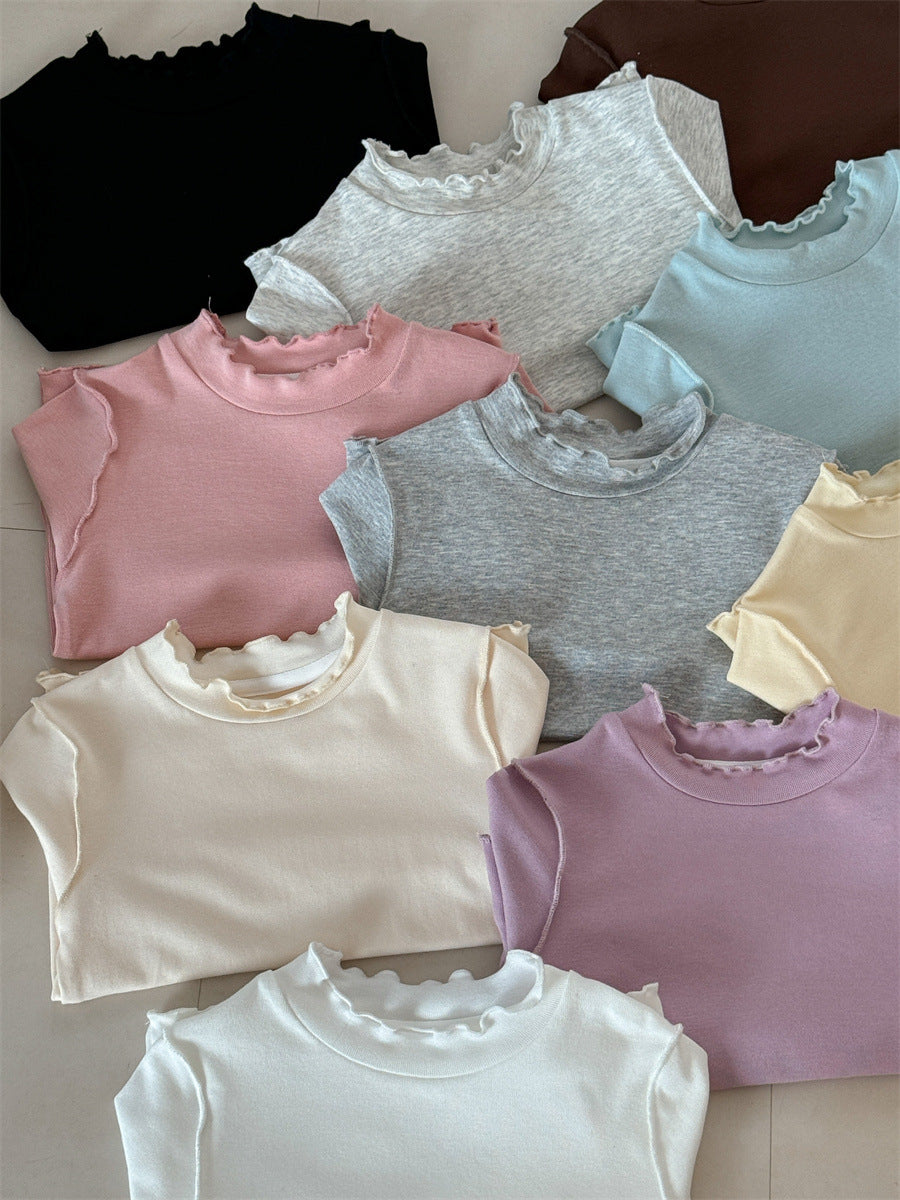 Soft Skin-friendly Frilled Blouse メロウフリル 長袖Tシャツ【mh0012274】 Laibaobao