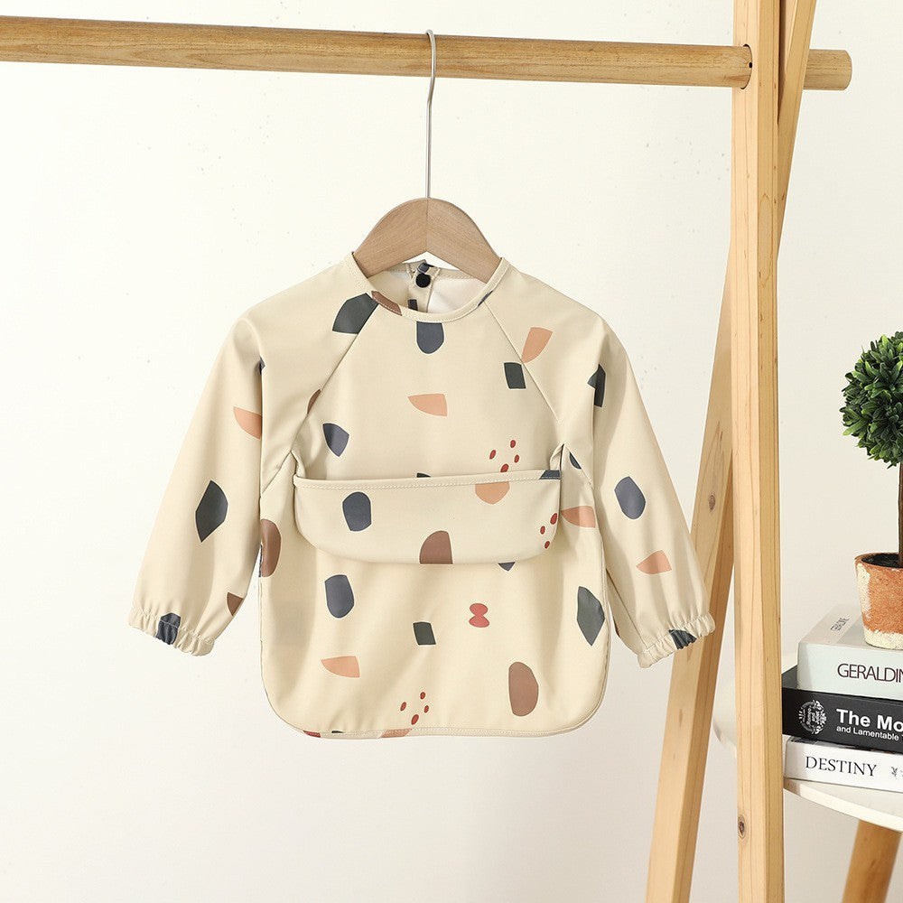 Soft Waterproof Long Sleeve Bib ソフト防水長袖お食事エプロン【mh0012240】 mamahalo accessories よだれかけ