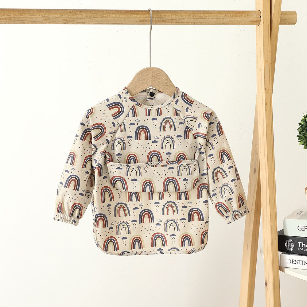 Soft Waterproof Long Sleeve Bib ソフト防水長袖お食事エプロン【mh0012240】 mamahalo accessories よだれかけ