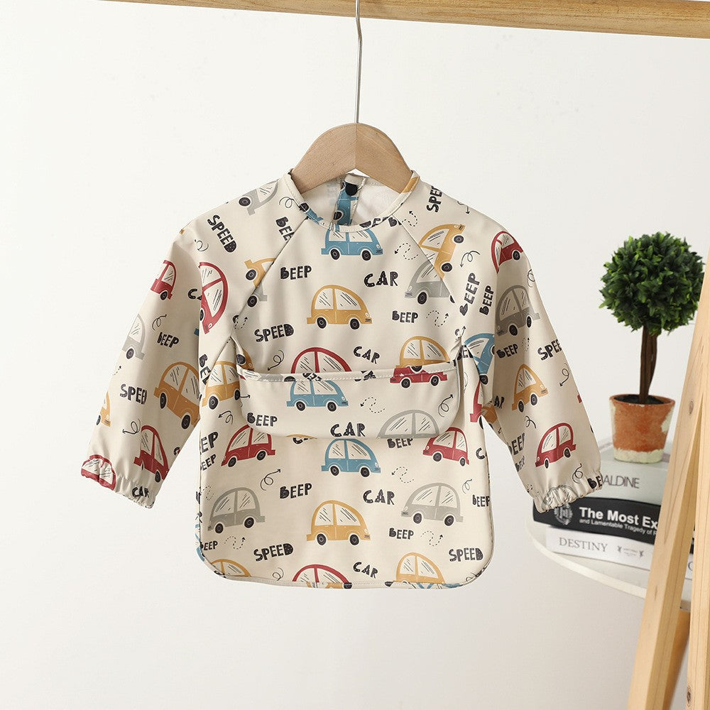 Soft Waterproof Long Sleeve Bib ソフト防水長袖お食事エプロン【mh0012240】 mamahalo accessories よだれかけ