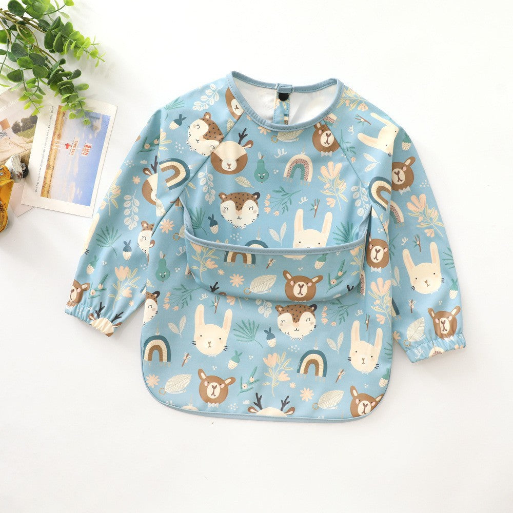 Soft Waterproof Long Sleeve Bib ソフト防水長袖お食事エプロン【mh0012240】 mamahalo accessories よだれかけ
