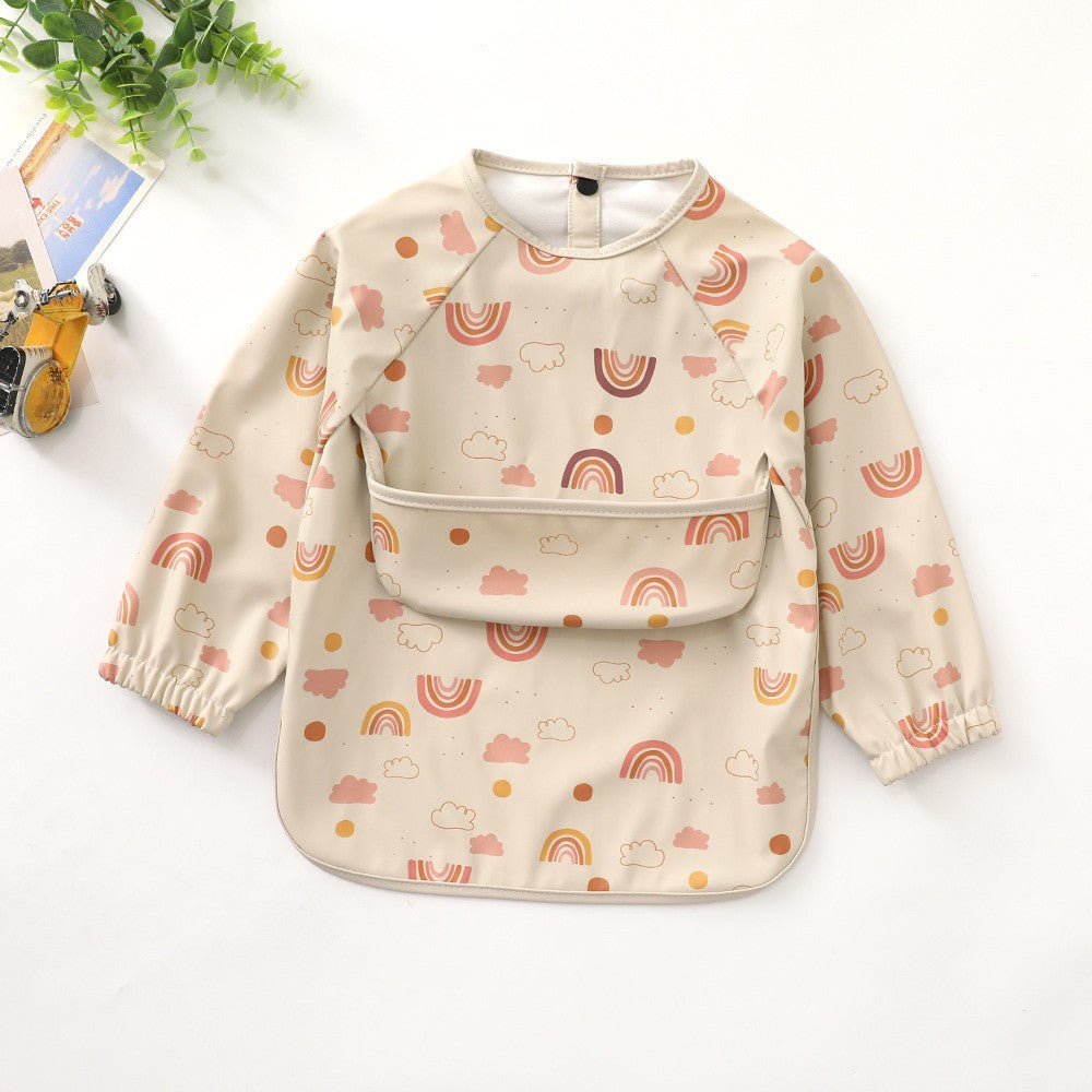 Soft Waterproof Long Sleeve Bib ソフト防水長袖お食事エプロン【mh0012240】 mamahalo accessories よだれかけ
