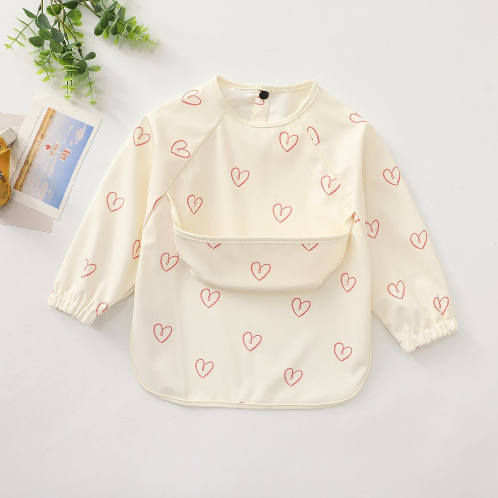 Soft Waterproof Long Sleeve Bib ソフト防水長袖お食事エプロン【mh0012240】 mamahalo accessories よだれかけ