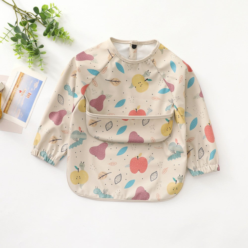 Soft Waterproof Long Sleeve Bib ソフト防水長袖お食事エプロン【mh0012240】 mamahalo accessories よだれかけ