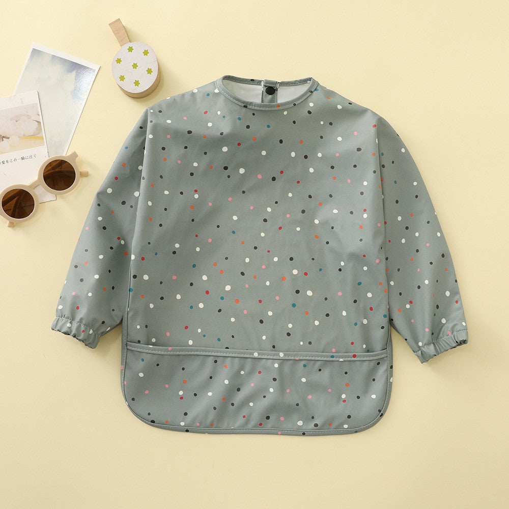 Soft Waterproof Long Sleeve Bib ソフト防水長袖お食事エプロン【mh0012240】 PU green / S mamahalo accessories よだれかけ