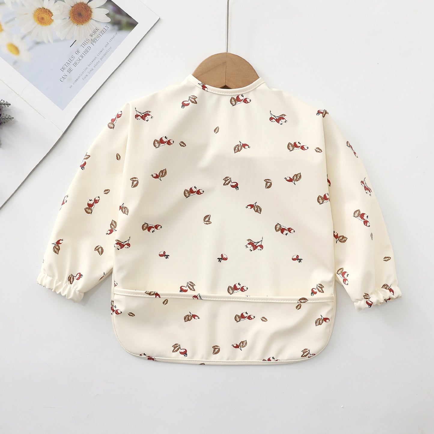 Soft Waterproof Long Sleeve Bib ソフト防水長袖お食事エプロン【mh0012240】 PU hawthorn / S mamahalo accessories よだれかけ