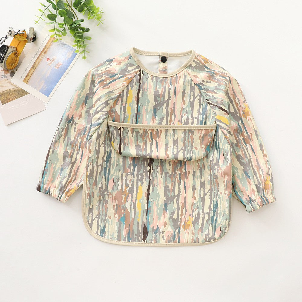 Soft Waterproof Long Sleeve Bib ソフト防水長袖お食事エプロン【mh0012240】 PU lacquer / S mamahalo accessories よだれかけ