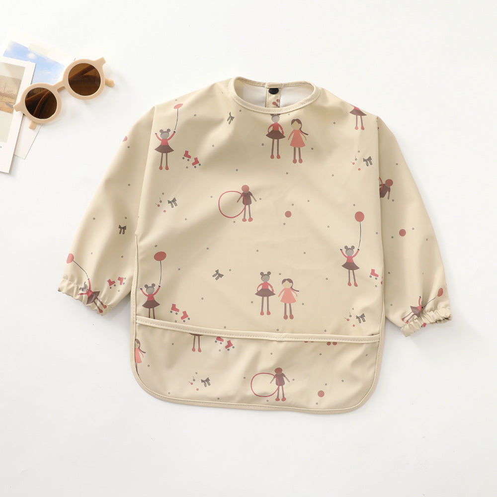 Soft Waterproof Long Sleeve Bib ソフト防水長袖お食事エプロン【mh0012240】 PU little girl / S mamahalo accessories よだれかけ