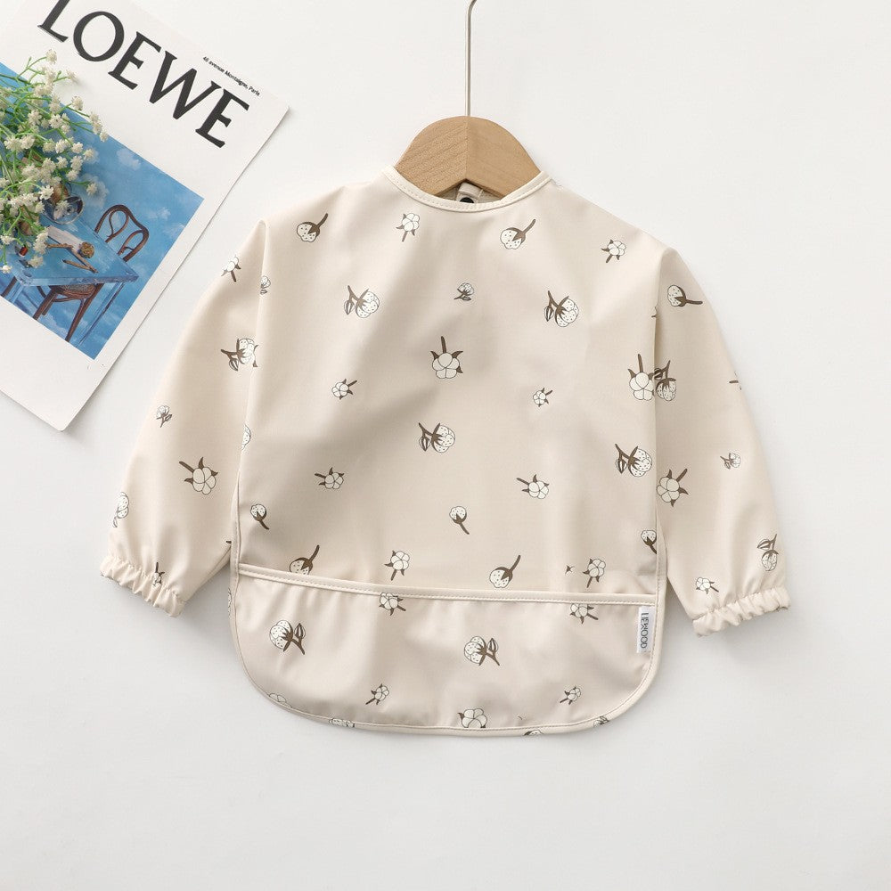 Soft Waterproof Long Sleeve Bib ソフト防水長袖お食事エプロン【mh0012240】 PU small cotton / S mamahalo accessories よだれかけ