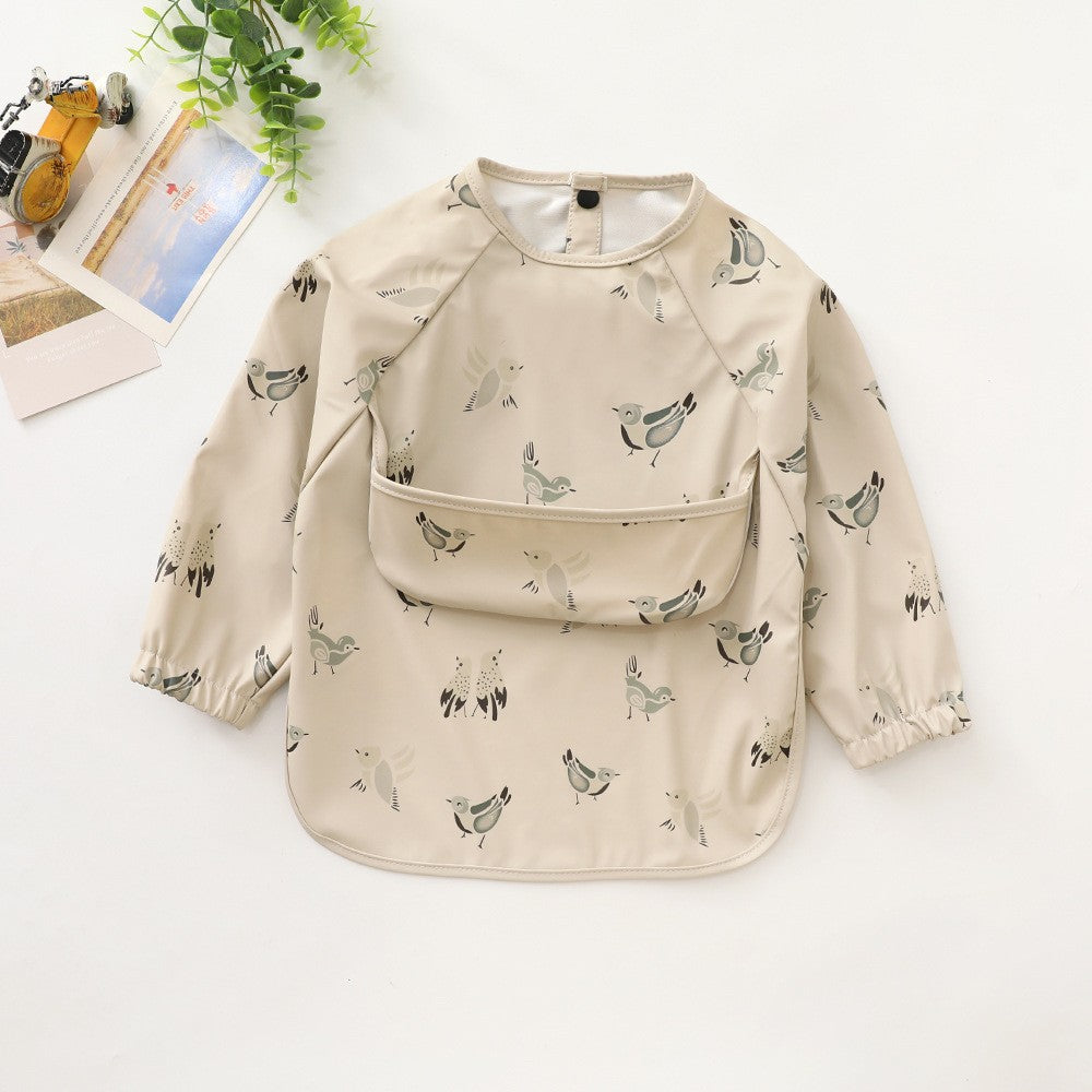 Soft Waterproof Long Sleeve Bib ソフト防水長袖お食事エプロン【mh0012240】 PU thrush / S mamahalo accessories よだれかけ