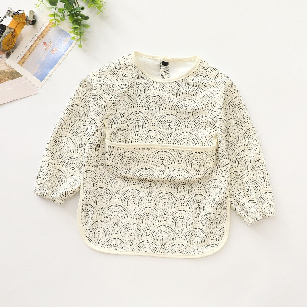 Soft Waterproof Long Sleeve Bib ソフト防水長袖お食事エプロン【mh0012240】 PU white lace / S mamahalo accessories よだれかけ