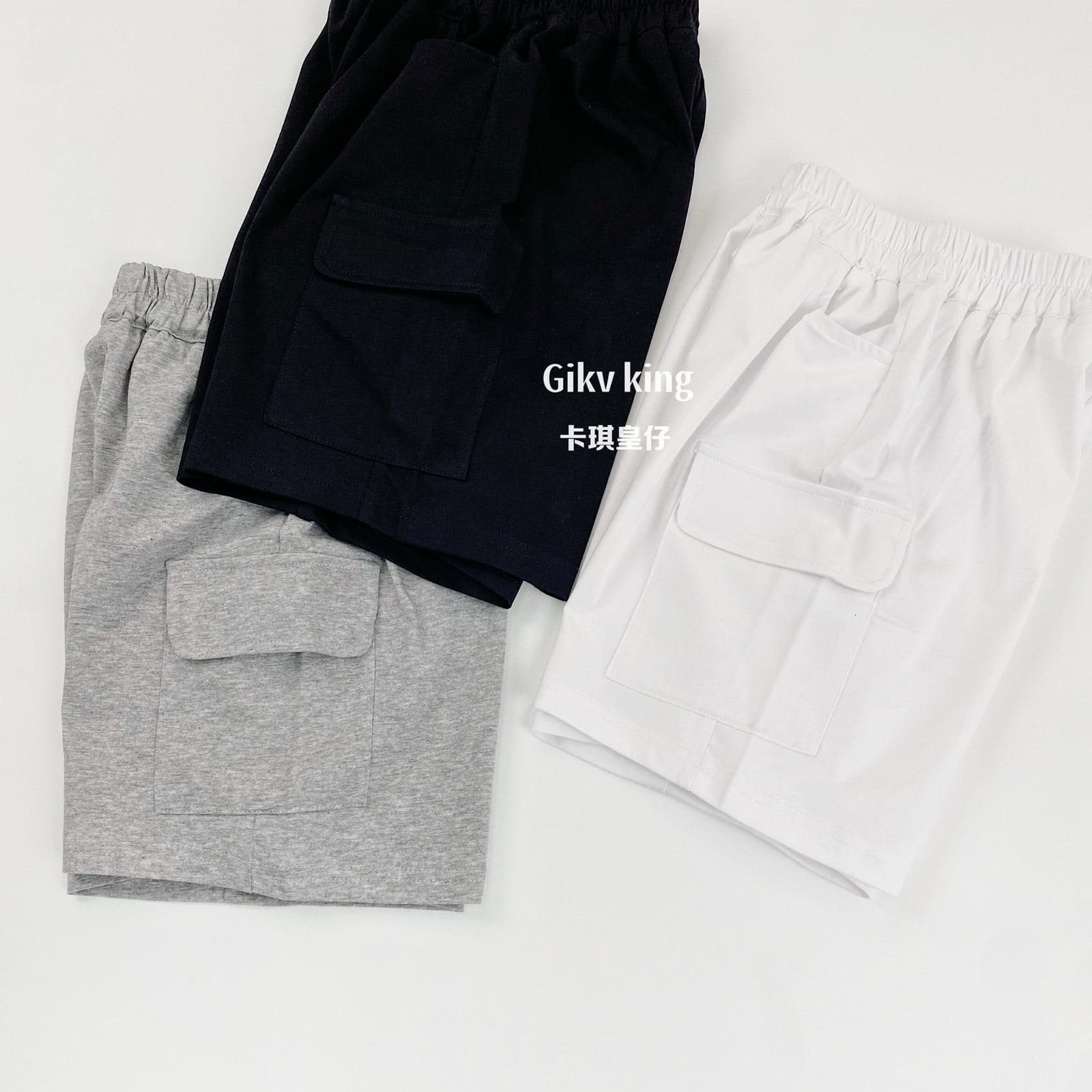Solid Cargo Pocket Cotton Shorts カーゴ ハーフパンツ【mh0013487】 Gikv king ハーフパンツ・ショートパンツ