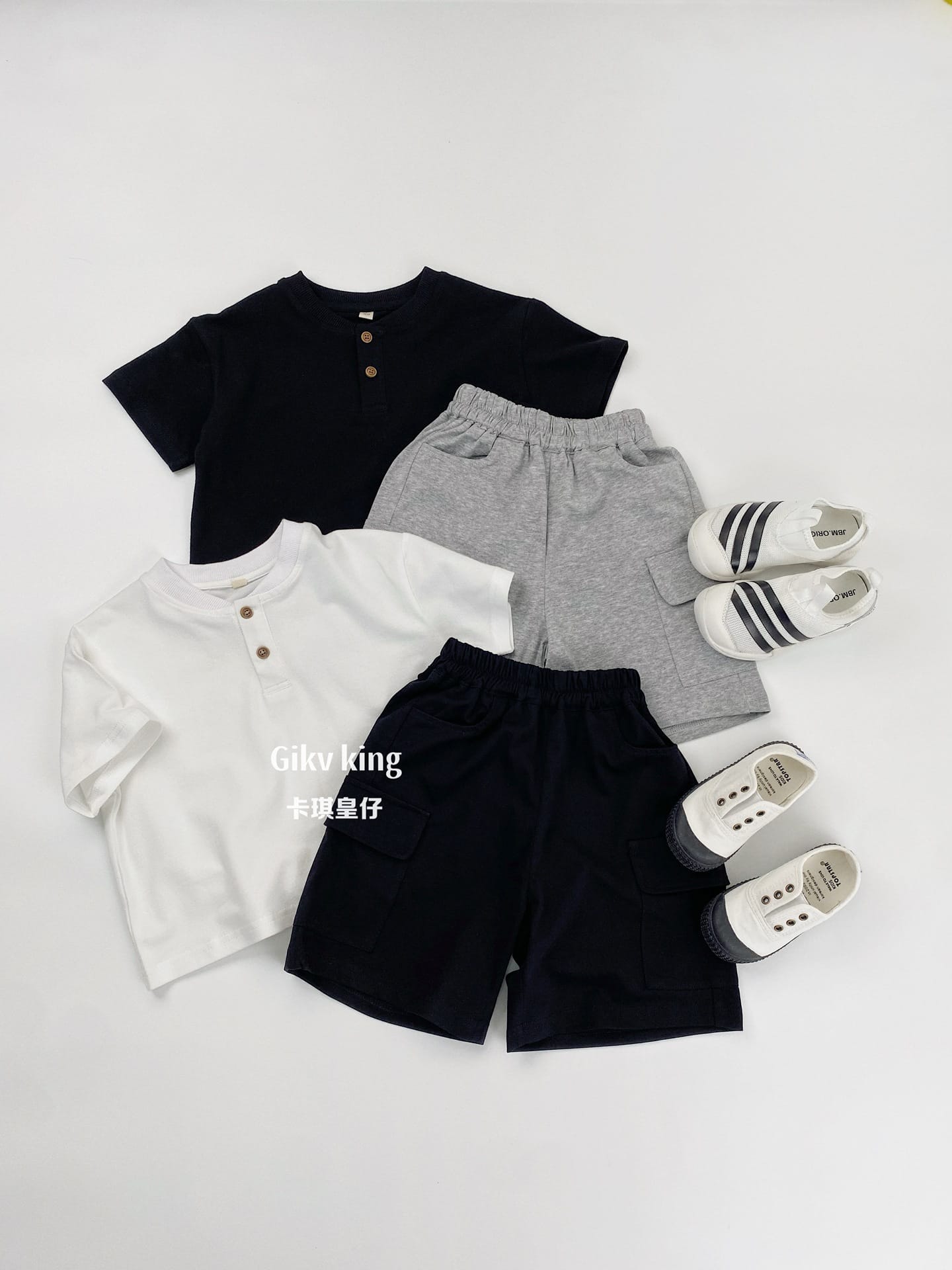 Solid Cargo Pocket Cotton Shorts カーゴ ハーフパンツ【mh0013487】 Gikv king ハーフパンツ・ショートパンツ