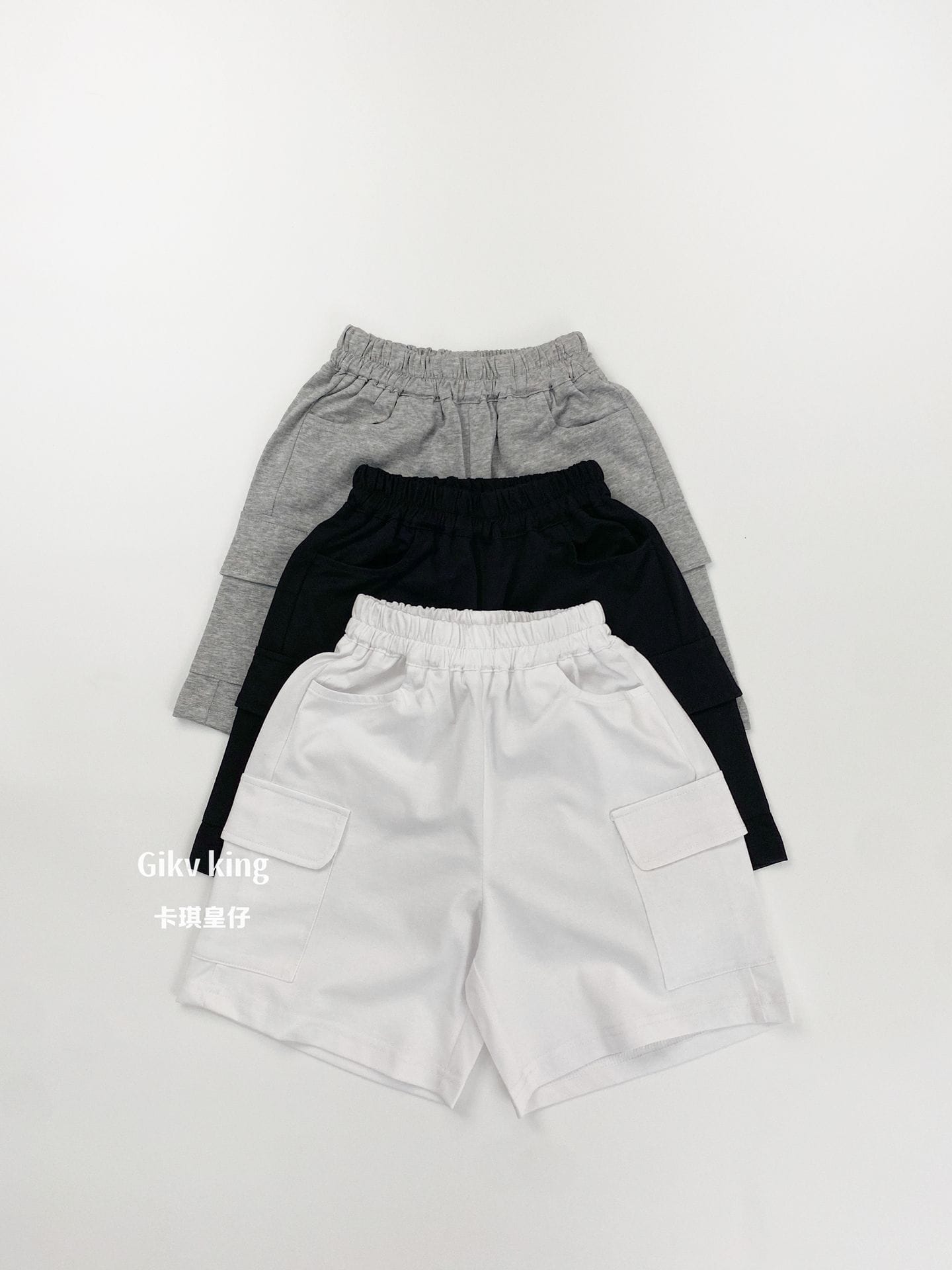 Solid Cargo Pocket Cotton Shorts カーゴ ハーフパンツ【mh0013487】 Gikv king ハーフパンツ・ショートパンツ