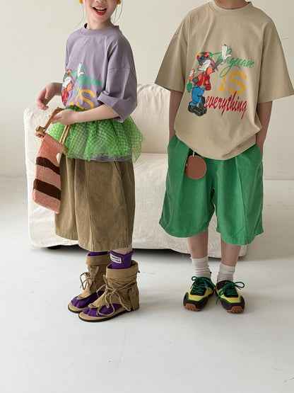 Solid Casual Shorts タック ハーフパンツ【mh0013129】 KUMAI.KIDS ハーフパンツ・ショートパンツ