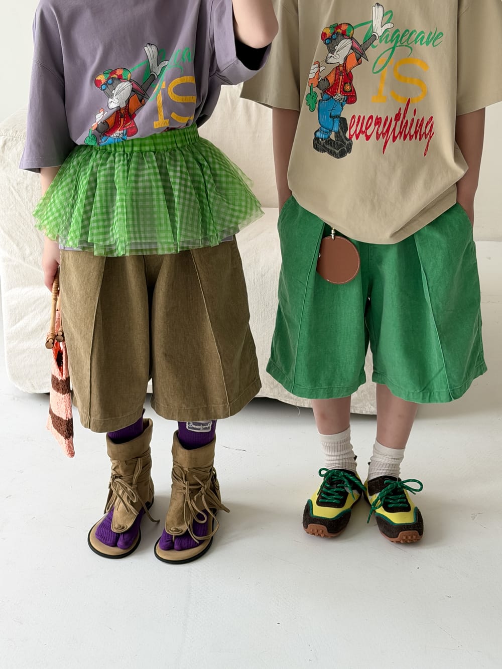 Solid Casual Shorts タック ハーフパンツ【mh0013129】 KUMAI.KIDS ハーフパンツ・ショートパンツ