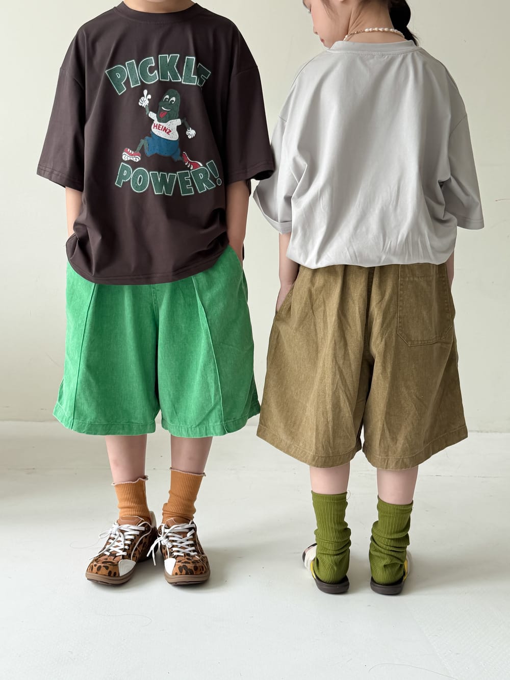 Solid Casual Shorts タック ハーフパンツ【mh0013129】 KUMAI.KIDS ハーフパンツ・ショートパンツ