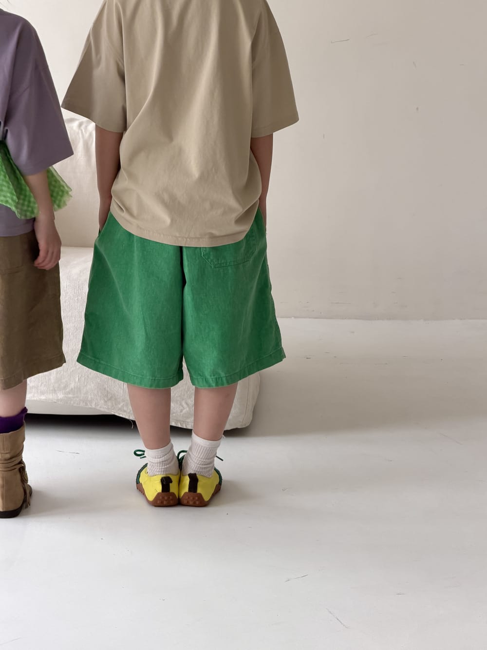 Solid Casual Shorts タック ハーフパンツ【mh0013129】 KUMAI.KIDS ハーフパンツ・ショートパンツ