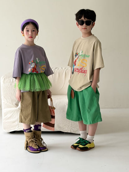 Solid Casual Shorts タック ハーフパンツ【mh0013129】 KUMAI.KIDS ハーフパンツ・ショートパンツ