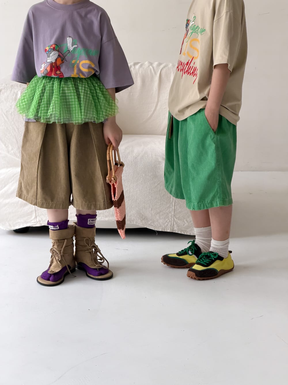 Solid Casual Shorts タック ハーフパンツ【mh0013129】 KUMAI.KIDS ハーフパンツ・ショートパンツ