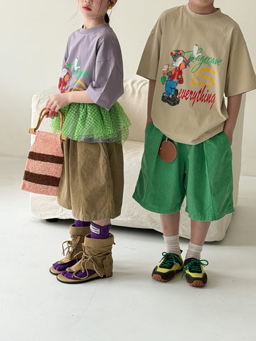 Solid Casual Shorts タック ハーフパンツ【mh0013129】 KUMAI.KIDS ハーフパンツ・ショートパンツ