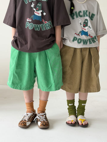 Solid Casual Shorts タック ハーフパンツ【mh0013129】 KUMAI.KIDS ハーフパンツ・ショートパンツ