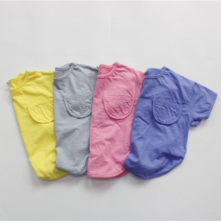 Solid Color Cotton Loose T-shirt キッズ ポケット 半袖 ルーズ Tシャツ【mh0012255】 Forest Map