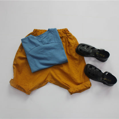 Solid Color Crew Neck Loose T-shirt キッズ 半袖 ルーズTシャツ【mh0012257】 Forest Map