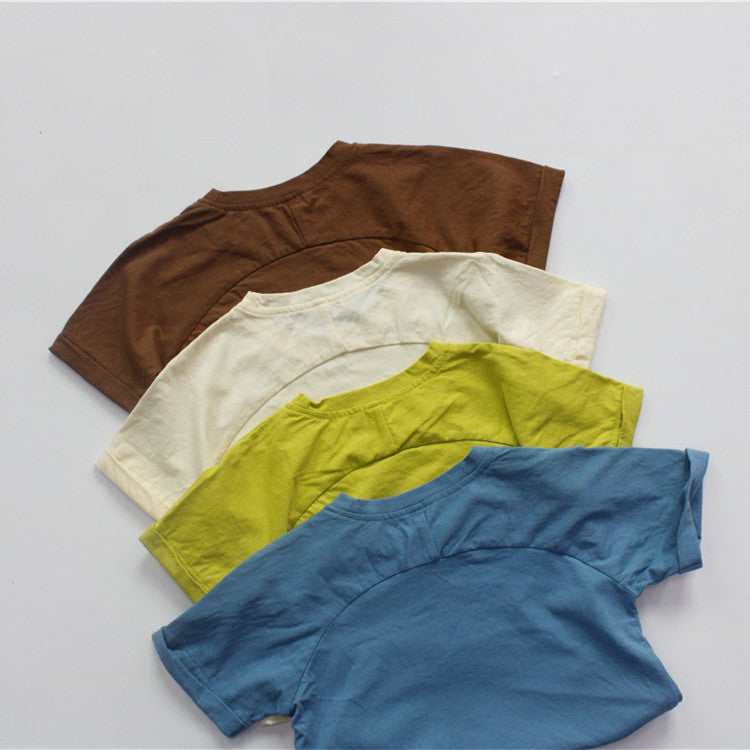 Solid Color Crew Neck Loose T-shirt キッズ 半袖 ルーズTシャツ【mh0012257】 Forest Map