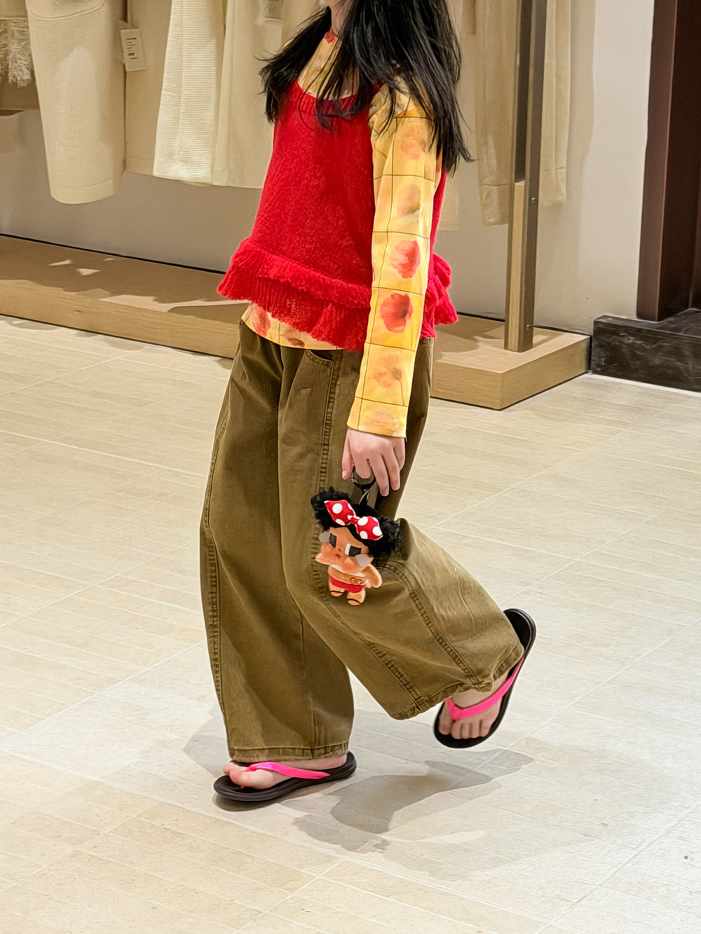 Solid Color Curved Wide Leg Pants 立体裁断 コクーンパンツ【mh0012364】 KUMAI.KIDS