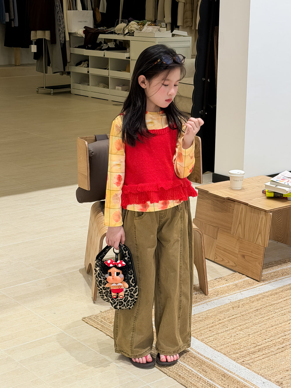 Solid Color Curved Wide Leg Pants 立体裁断 コクーンパンツ【mh0012364】 KUMAI.KIDS
