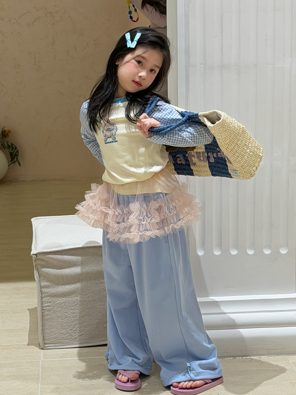 Solid Color Drawstring Sweatpants ドロスト スウェットパンツ【mh0012363】 Blue / 100cm KUMAI.KIDS