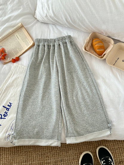 Solid Color Drawstring Sweatpants ドロスト スウェットパンツ【mh0012363】 Gray / 100cm KUMAI.KIDS