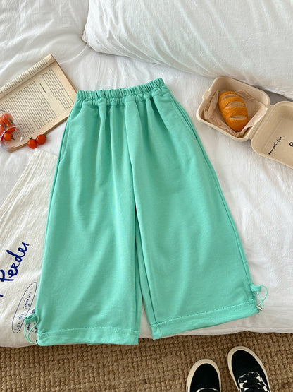 Solid Color Drawstring Sweatpants ドロスト スウェットパンツ【mh0012363】 Green / 100cm KUMAI.KIDS