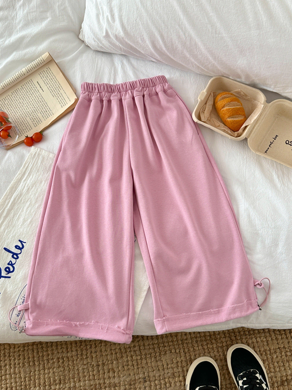 Solid Color Drawstring Sweatpants ドロスト スウェットパンツ【mh0012363】 Pink / 100cm KUMAI.KIDS