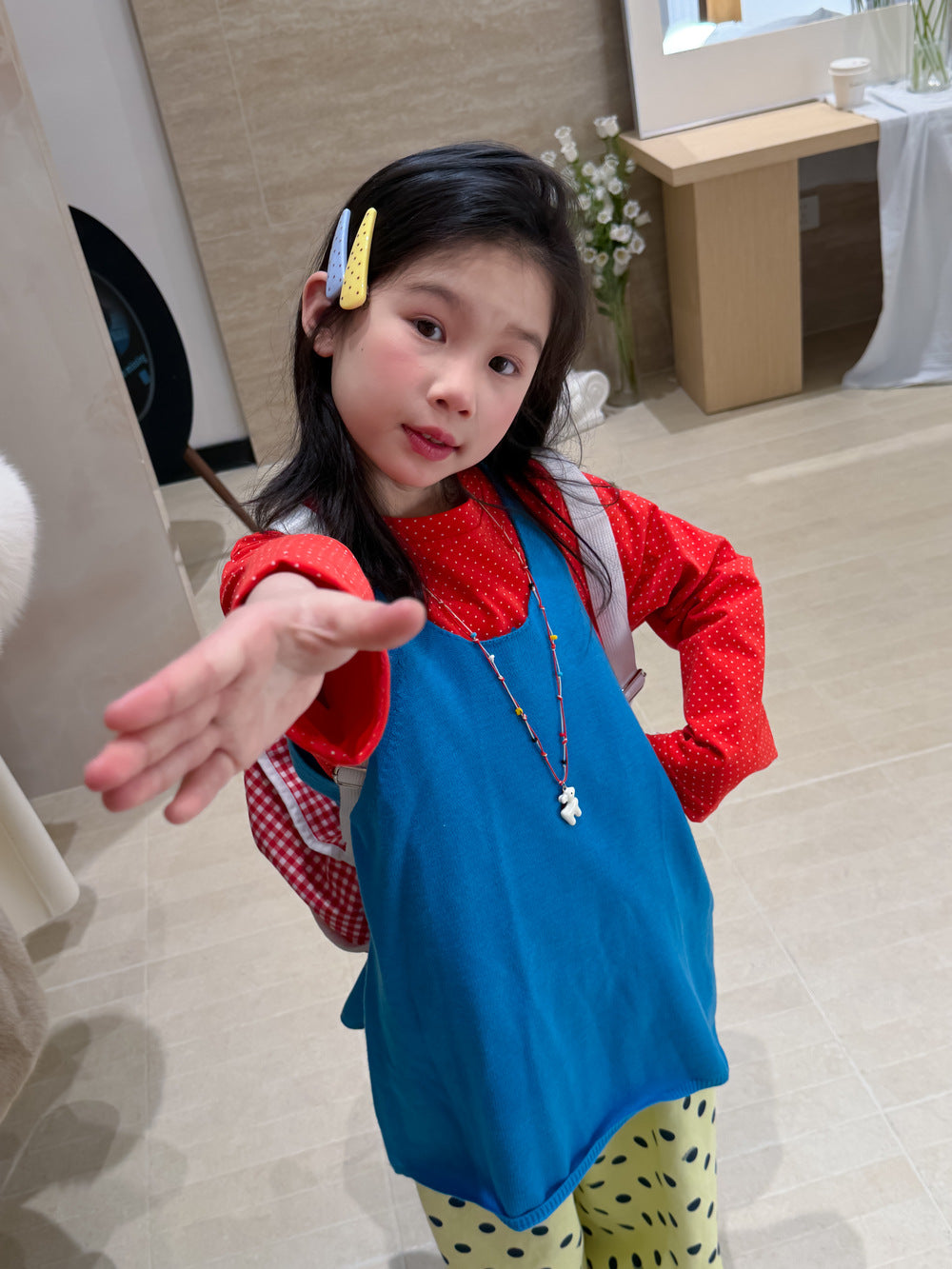 Solid Color Knitted Layering Vest ニットベスト【mh0012367】 KUMAI.KIDS