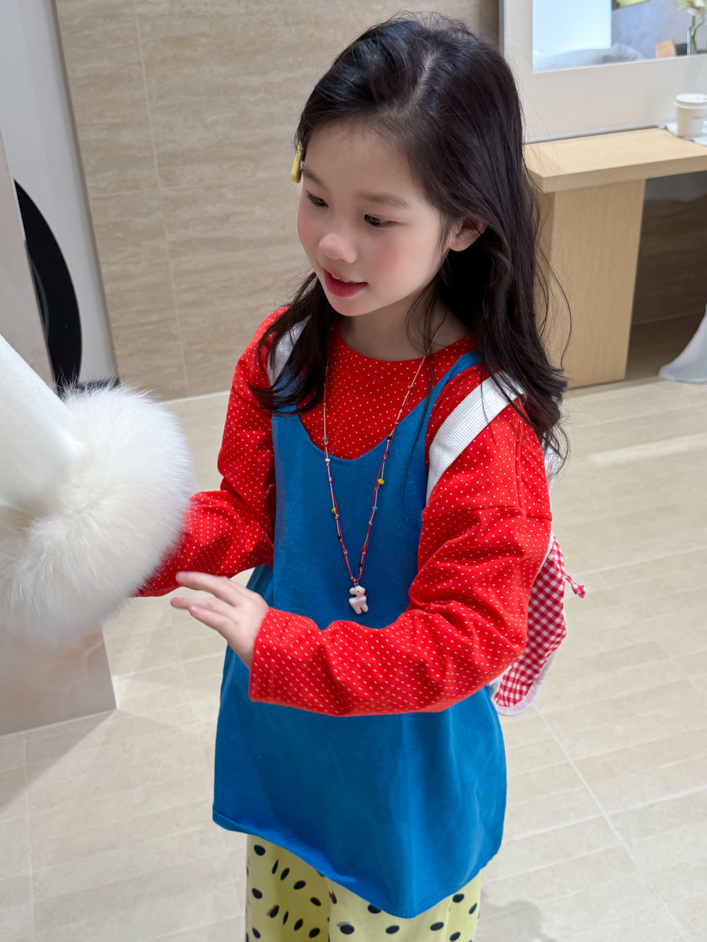 Solid Color Knitted Layering Vest ニットベスト【mh0012367】 KUMAI.KIDS