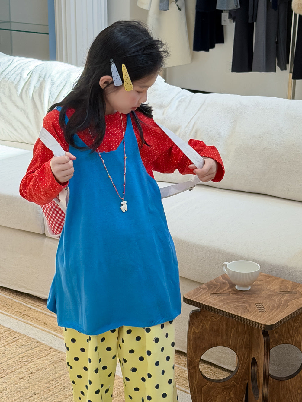Solid Color Knitted Layering Vest ニットベスト【mh0012367】 KUMAI.KIDS