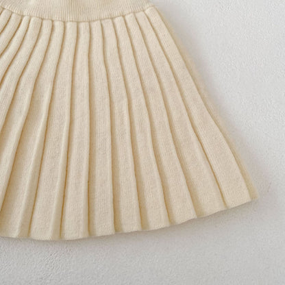 Solid Color Knitted Pleated Skirt 無地 ニット プリーツ スカート【mh0012402】 Engepapa