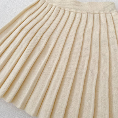 Solid Color Knitted Pleated Skirt 無地 ニット プリーツ スカート【mh0012402】 Engepapa