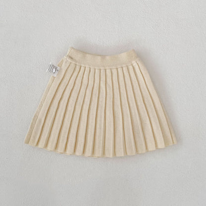 Solid Color Knitted Pleated Skirt 無地 ニット プリーツ スカート【mh0012402】 Engepapa