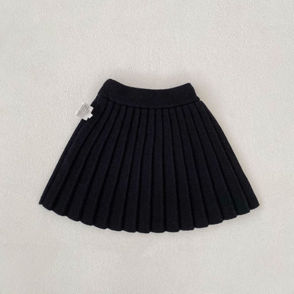 Solid Color Knitted Pleated Skirt 無地 ニット プリーツ スカート【mh0012402】 Engepapa