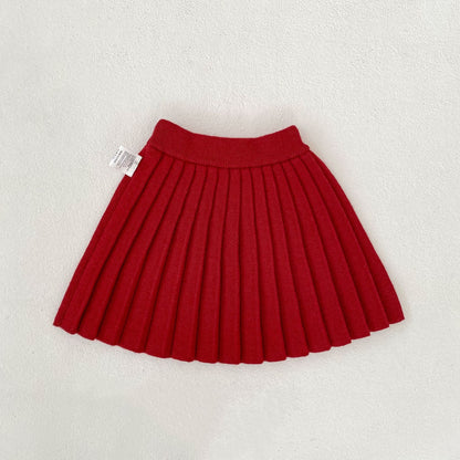 Solid Color Knitted Pleated Skirt 無地 ニット プリーツ スカート【mh0012402】 Engepapa