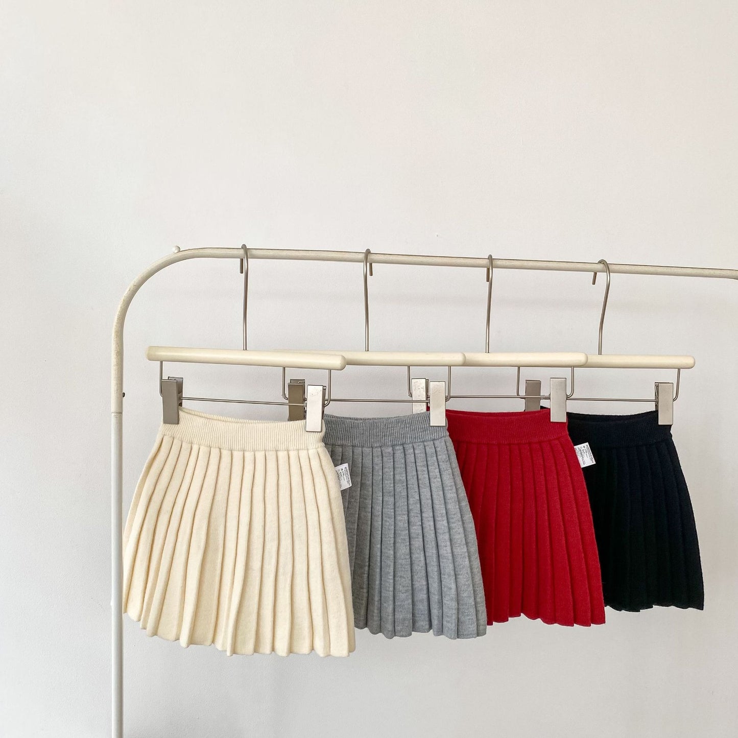 Solid Color Knitted Pleated Skirt 無地 ニット プリーツ スカート【mh0012402】 mamahalo shop