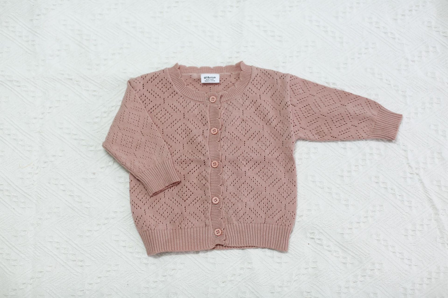 Solid Color Lace Knit Cardigan レース編み ニットカーディガン【mh0012261】 Virgil kids