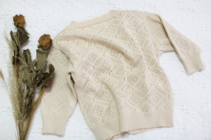 Solid Color Lace Knit Cardigan レース編み ニットカーディガン【mh0012261】 Virgil kids