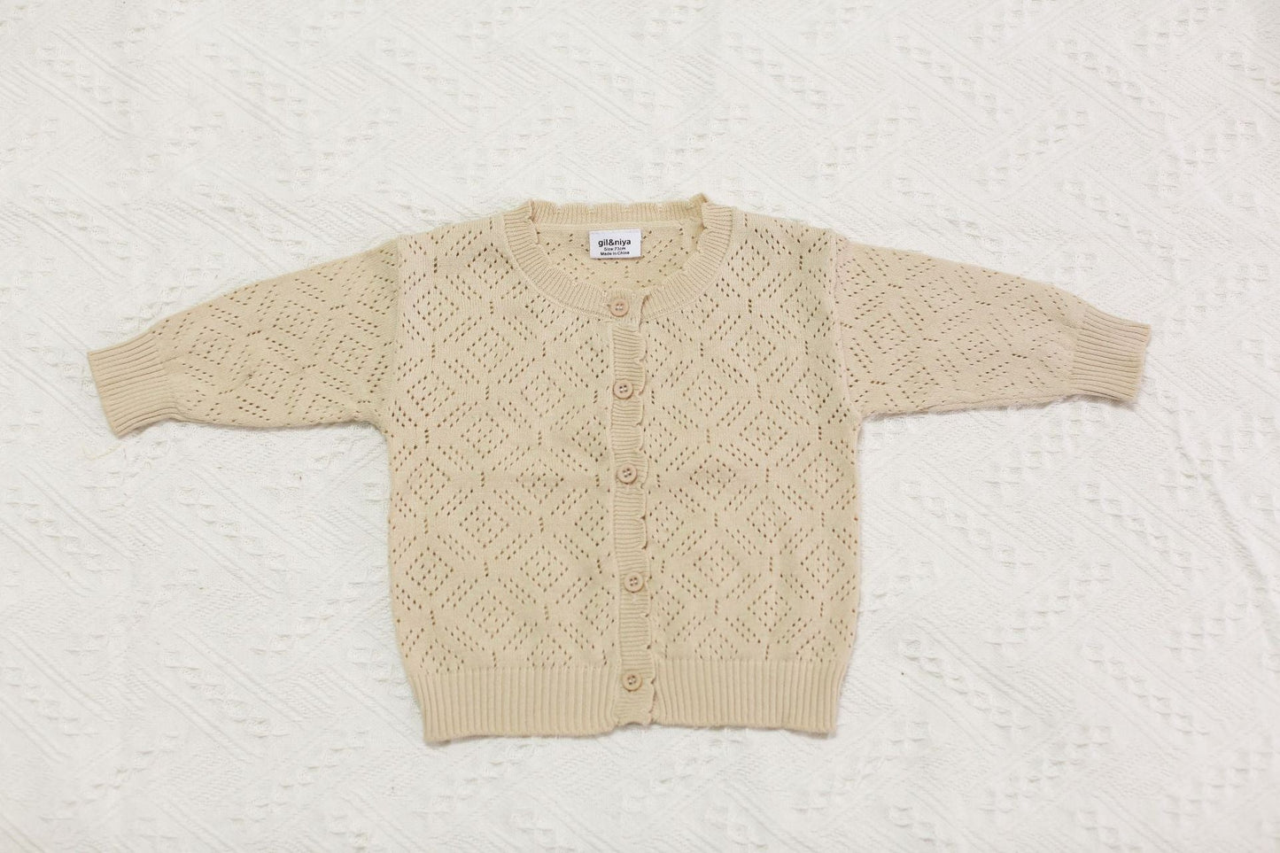 Solid Color Lace Knit Cardigan レース編み ニットカーディガン【mh0012261】 Virgil kids