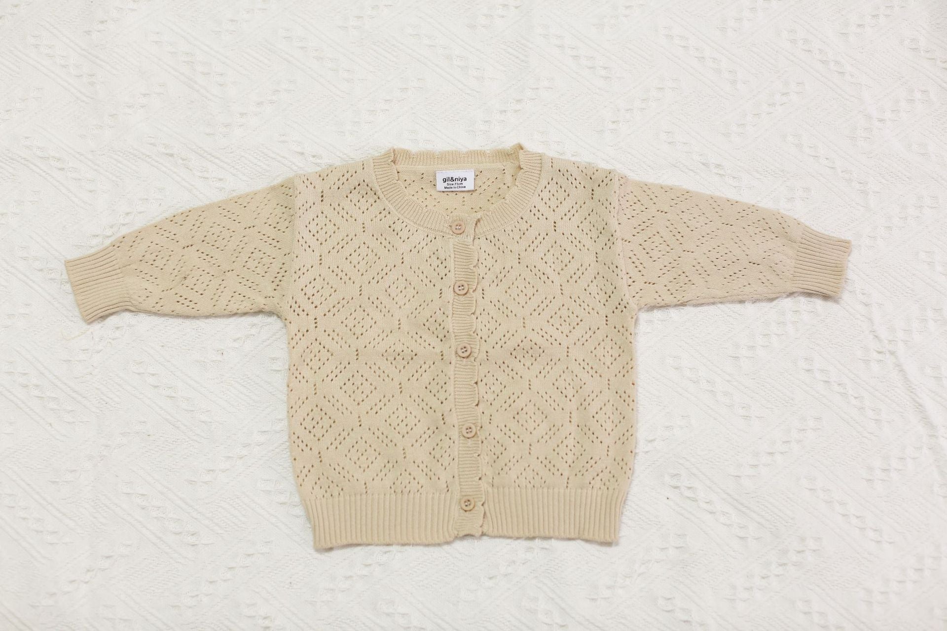 Solid Color Lace Knit Cardigan レース編み ニットカーディガン【mh0012261】 Virgil kids