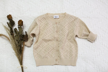 Solid Color Lace Knit Cardigan レース編み ニットカーディガン【mh0012261】 Virgil kids